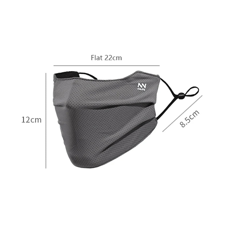 Z. Sun Protection Face Mask For Men Reusable Breathable UV Face Shield Solid Color Washable Face Mask Summer Cycling Face Mask