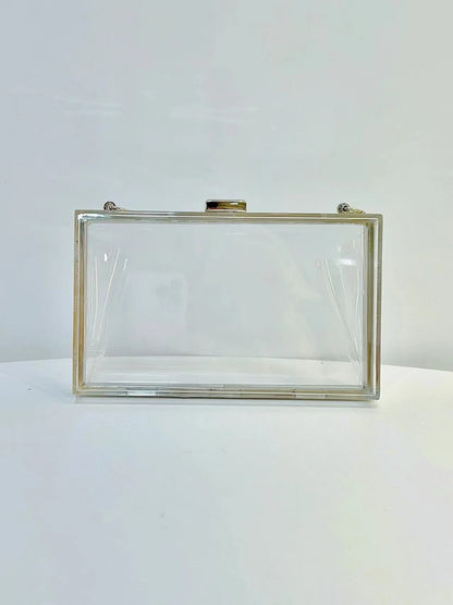 2025 New Clear Acrylic Small Flap Shaped Bags Women Trendy Chain Shoulder Crossbody Bags Women's Niche Design Novelty Purse