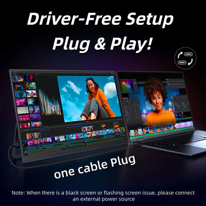 UPERFECT QLED 18.4 Portable Monitors Gaming Displays 4K 60Hz USB C HDMI For PS5/4 Switch Laptop PC Mac Xbox Second Extend Screen