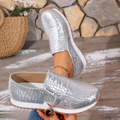 2025 New Women Sneakers Trend Designer Fashion Shoes for Women Gold Silver Sequin Causal Sneakers Women Walking Platform Shoes