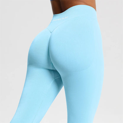 2026 Bum Shaping Leggings Women Seamless Sports Yoga Pants Low Ribbed Band Gym clothes Fitness Workout Scrunch Butt Tight