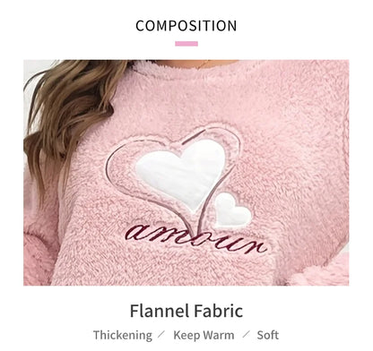 Women Nightgown Nightdress Winter Plush Sleepwear Dress Soft Comfort Long Sleeve Pajama Thicken Flannel Nightwear Home Clothing