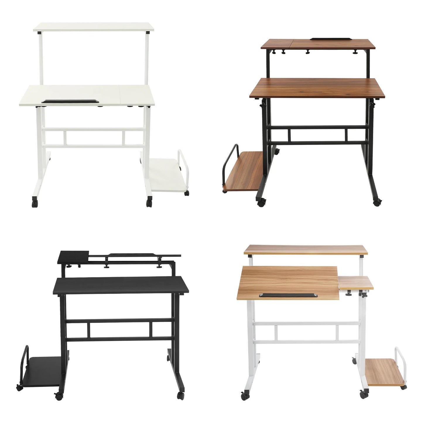 Multi Functional Foldable Computer Desk Adjustable Portable Laptop Desk Modern Computer Desk Computer with Wheels for Work Study