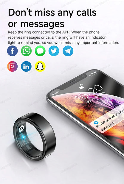 2025 New Smart Ring Call Alert Heart Rate Blood Oxygen Monitoring Pedometer Calorie Multifunctional Fitness Smart Finger Rings