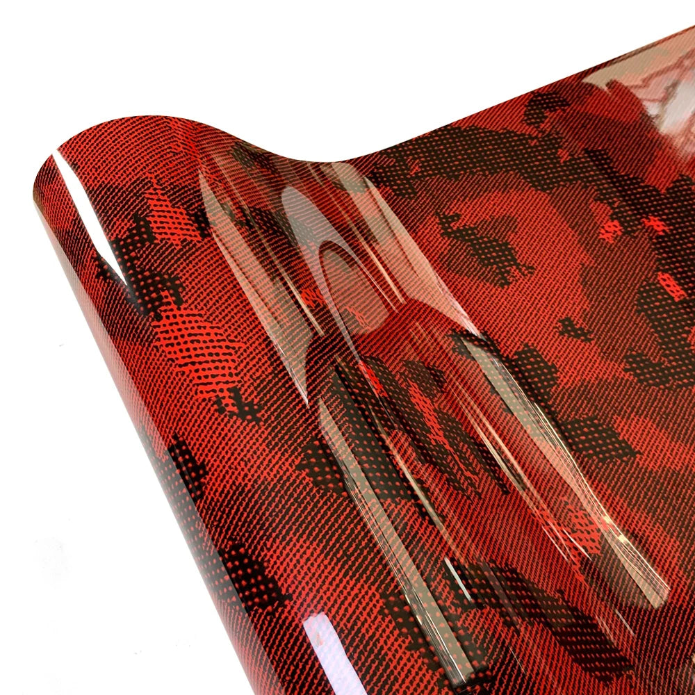 Carbon Fiber Vinyl Wrap Glossy Red Car Stickers Motorcycle Waterproof Vinyl Auto Tuning Self Adhesive Film for Cars Accessories