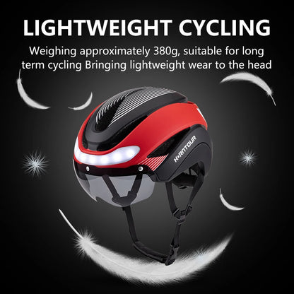 Horntour New Bicycle Helmet Ride Lights Racing Road Bike Helmet Men and Women Outdoor Sports Pro Cycling Bicicleta Safety Cap ﻿