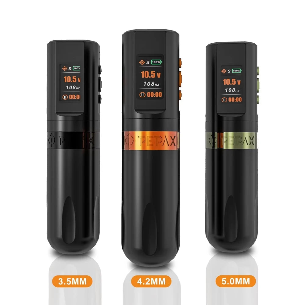 PEPAX Leve H2 Wireless Tattoo Machine Pen 3.5/4.2/5.0MM Stroke Wireless Tattoo Pen with 2000mAh Batteries for Tattoo Artists
