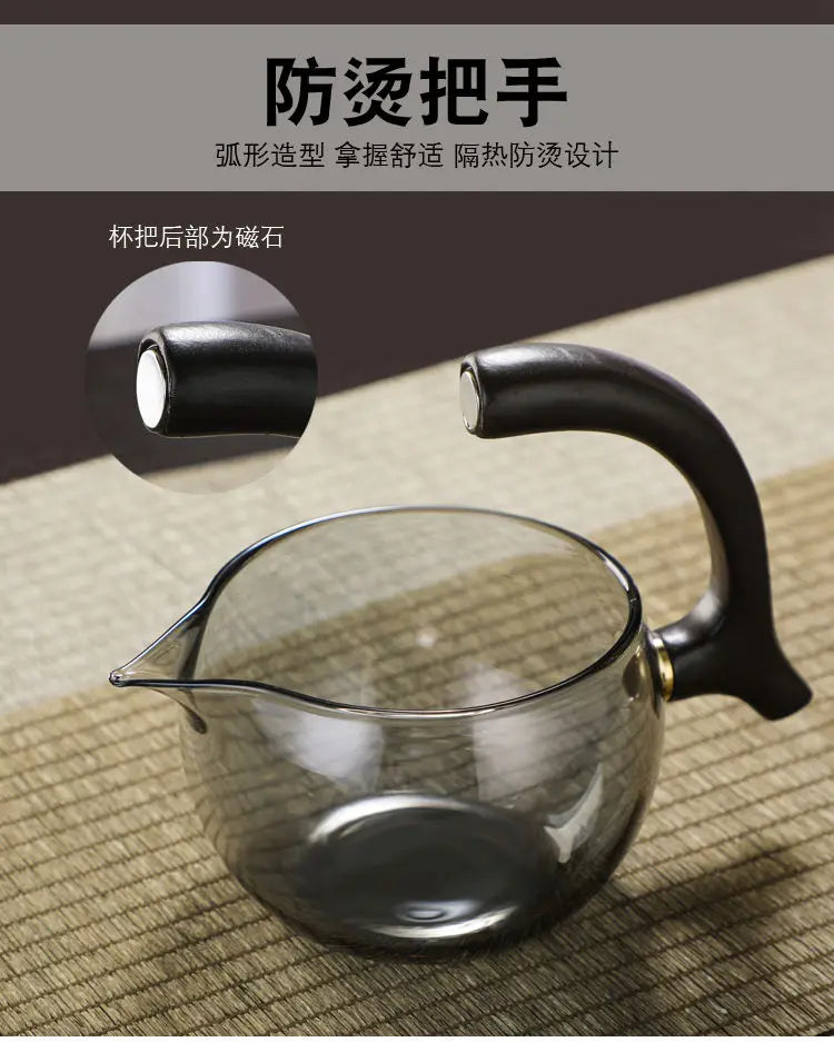 Handmade Iron Glass Tea Set Home Tea Magnet Semi-automatic Tea Machine Office Guest Set