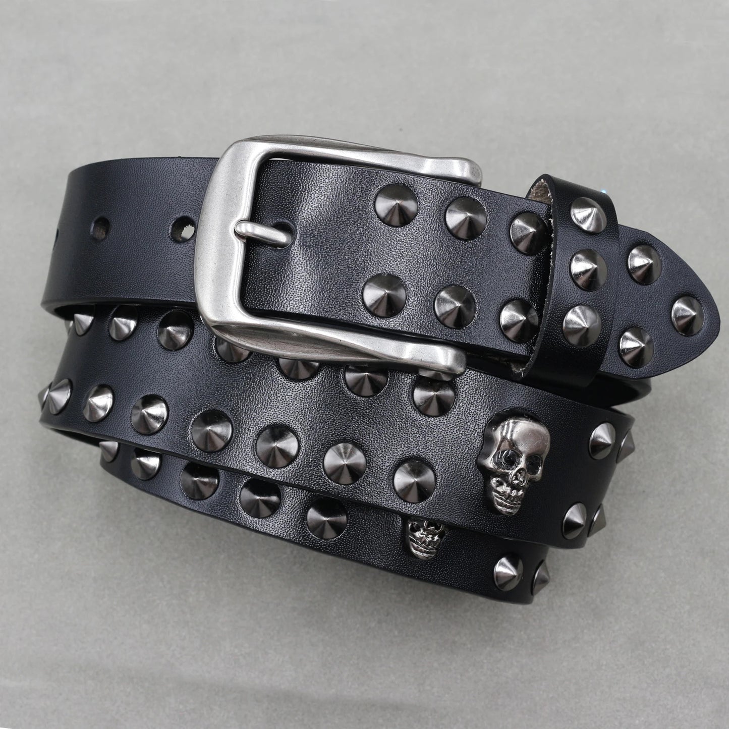 Heavy Metal Punk Belt Genuine Leather Hip Hop Belts For Men Cross Rivet Jeans belt male Strap Ceinture Homme designer belt