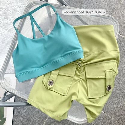 Women Yoga Shorts High Waist Workout Shorts Fitness Yoga Lift Butt Fitness Ladies Yoga Gym Running Short Pants Sportswear