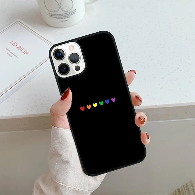 Rainbow Pride Phone Case For iPhone 17 Air 14 15 16 16e 13 12 Max Cover For Apple 14 15 16 16e 11 Pro Max Plus Coque