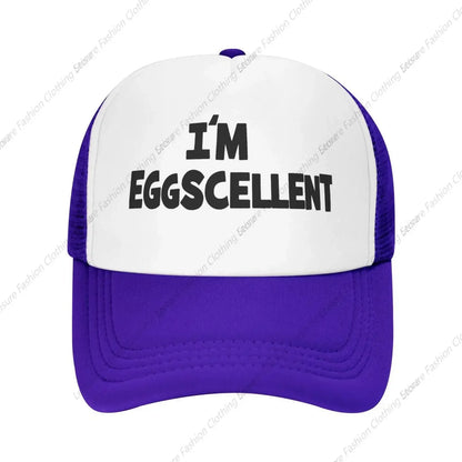 I'm Eggscellent Baseball Hats for Men Women Adjustable Dad Trucker Hat Outdoor Daily Leisure Caps