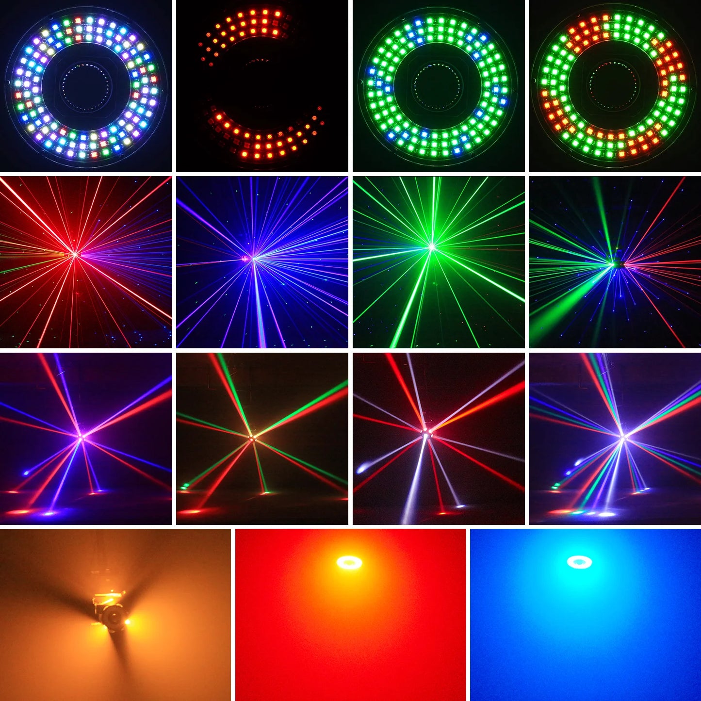 160W LED Moving Head Light Beam RGBW 360°Rotation Stage Effect Lighting Projector DMX512 Sound Control for Disco Party Concert