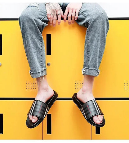 Summer Casual New 2025 Hot Anti-slip Quick-drying Outdoor Slippers, Comfortable Men's Large-sized Flat-heeled Flip-flops