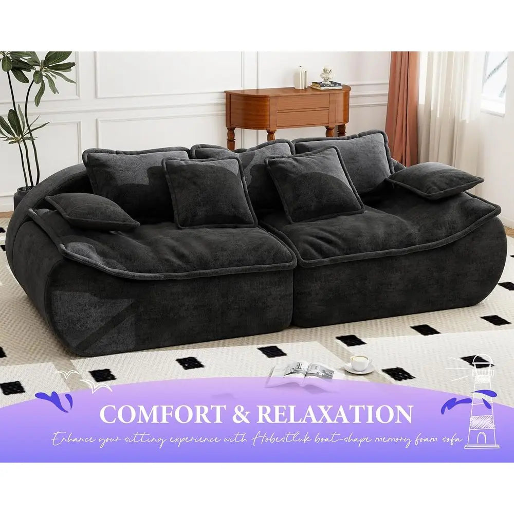 3-Seater Sectional Sofa with Chaise, 89 Comfortable Loveseat, Ideal for Small Spaces, Memory Foam Living Room Furniture