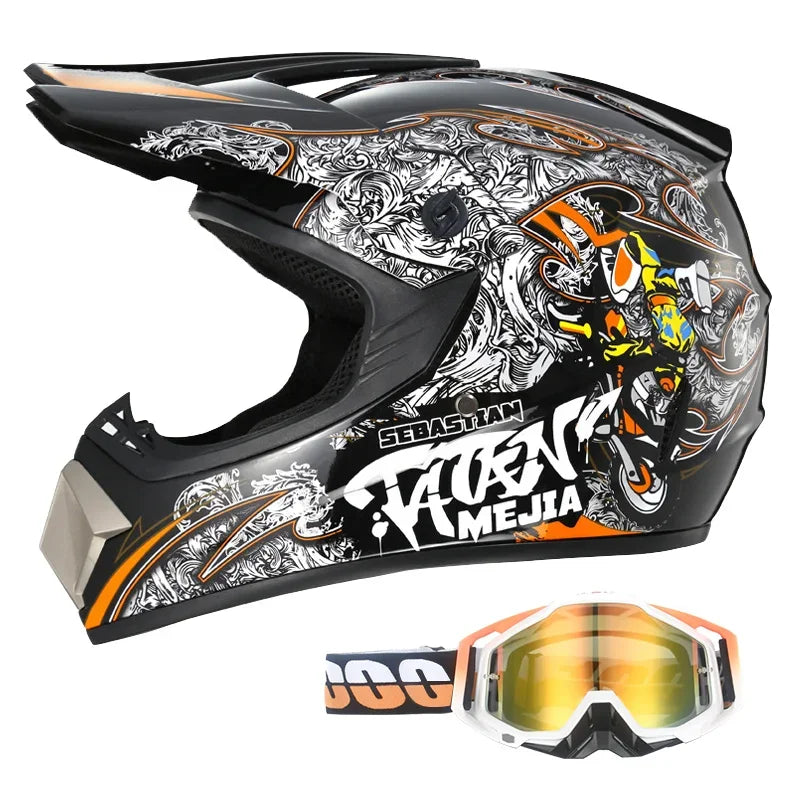 Kids Karting & Youth Dirt Bike Helmets + Goggles DOT Certified Enhanced Protection
