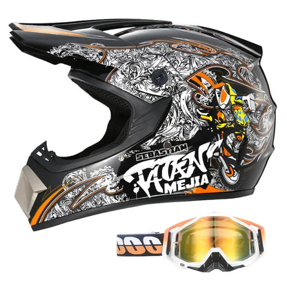 Kids Karting & Youth Dirt Bike Helmets + Goggles DOT Certified Enhanced Protection