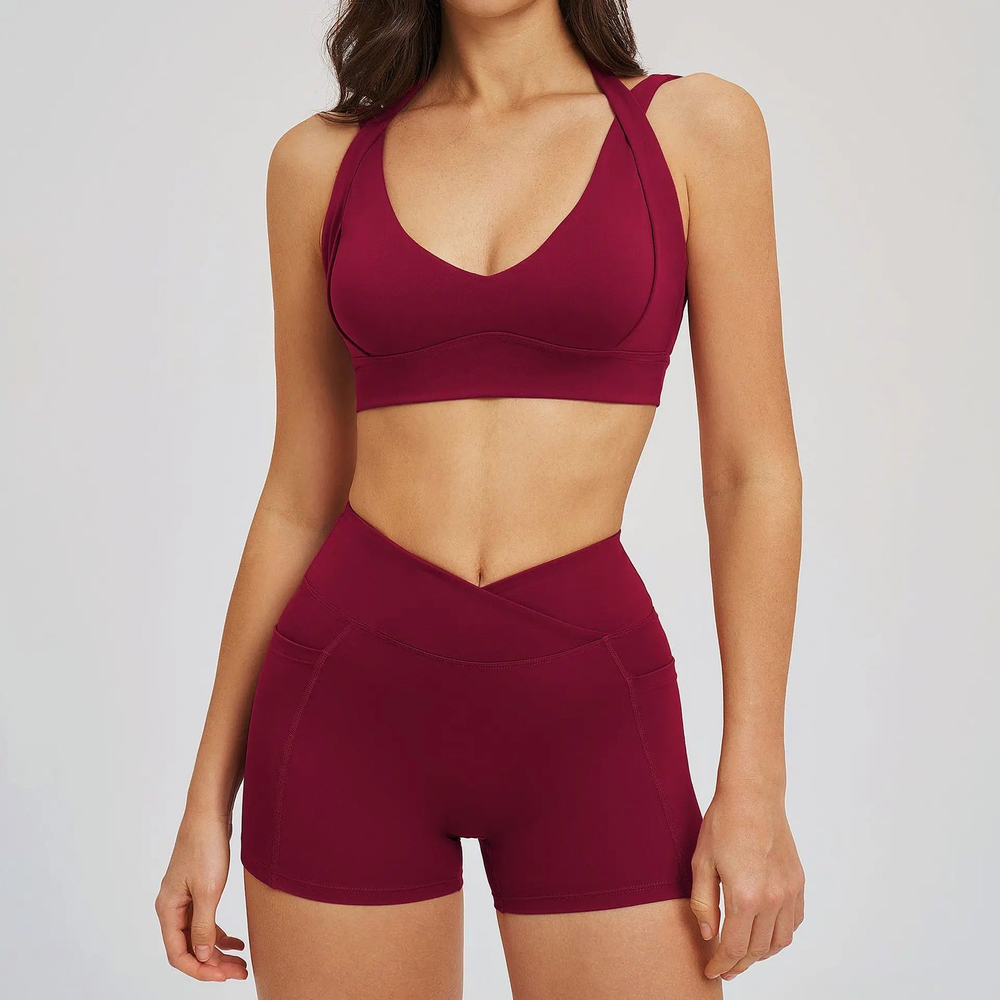 2 Pieces Yoga Suit for Women Clothes Sports Bra Shorts Sports Set Gym Running Training Sexy High Waist Butt Lift Sports Yoga Set