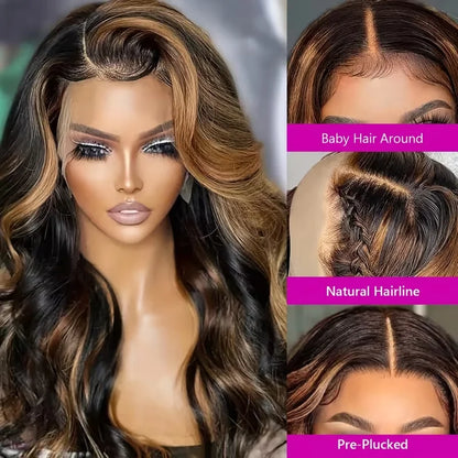 1B30 Highlight Body Wave Human Hair Wig 13x6 13x4 Hd Lace Front Wig Loose Body Wave PrePlucked Pre Cut Lace 4x4 5x5 Glueless Wig