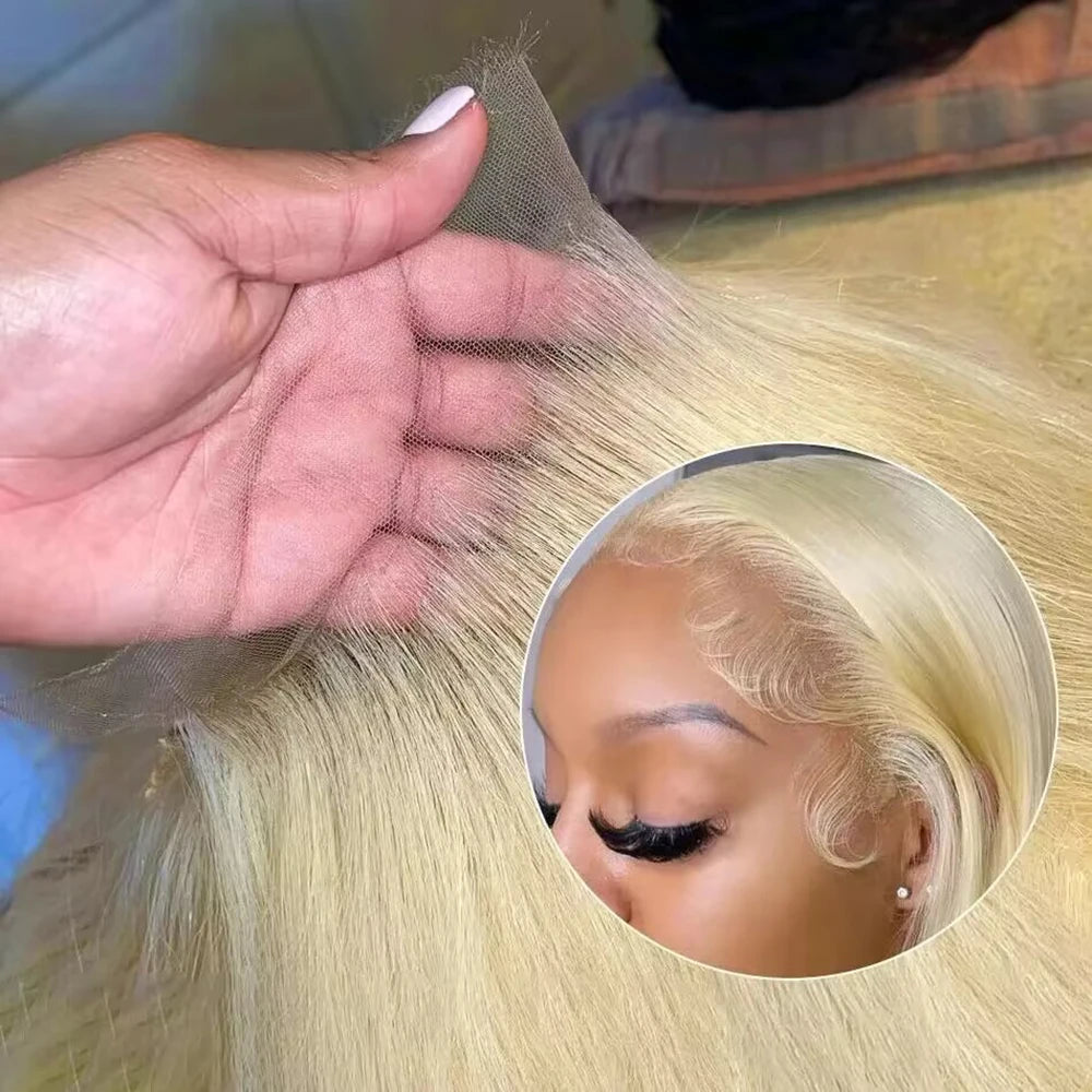 30 36 Inch 13x6 Bone Straight 613 Hd Honey Blonde Lace Front Human Hair Wigs Brazilian 13x4 Color Lace Frontal Wigs For Women