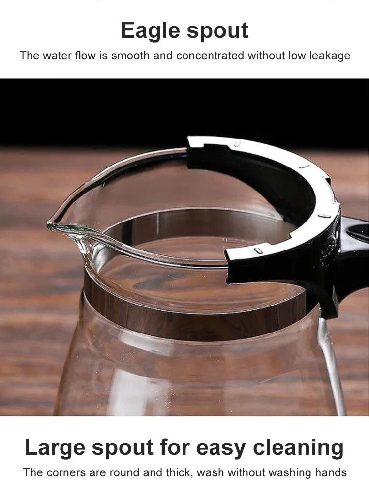 【Household Tea Infuser Kettle】Heat-Resistant Glass Tea Pot with Separator - for Loose Leaf Tea, Herbal Tea & Flower Tea