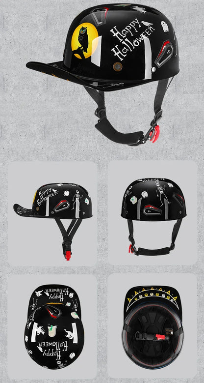 2023 New Vintage Motorcycle Helmet baseball cap helmet men's and women's children's scooter half face Vintage four seasons hat
