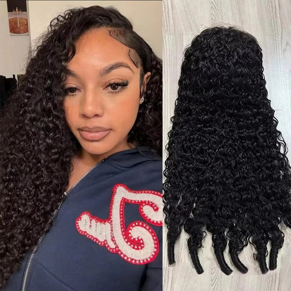 Half Wig Burmese Curly Glueless Human Hair Wigs With Drawstring Seamless Clip 250 Density Beginner Friendly Curly Wigs For Women