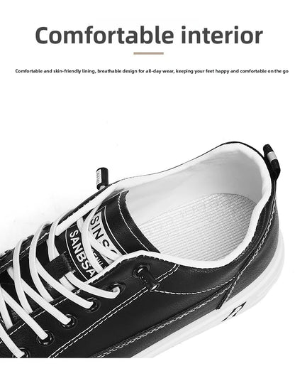 New Style White Sneakers for Men, Korean Version, Trendy Platform Shoes, Versatile for All Occasions, Sporty and Casual Shoes