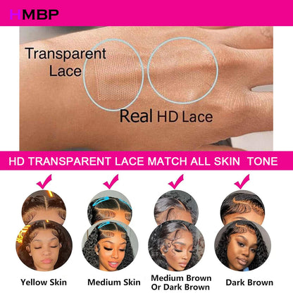 Highligh Colour 13×6 HD Lace Frontal Wigs Preplucked Human Hair Bouncy Curly Glueless Lace Wigs Human Hair Ready To Go 3032 Inch