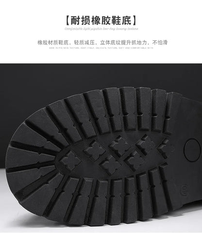 Men Motorcycle Boots Fashion Mid-Calf Punk Rock Punk PU Leather Black High Top Mens Casual Boot Steel Toe Shoes Big Size 38-46