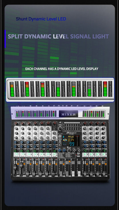 FUHAM RI808/1208 Professional 8/12 Channel 99DSP Mixer 48V Phantom Power USB Recording Studio Karaoke Bluetooth DJ Console Mixer