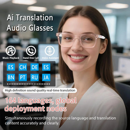 Smart Audio Glasses with Real-Time Translation Hi-Fi Music Playback Noise-Cancelling Voice Calls And Photochromic Lenses