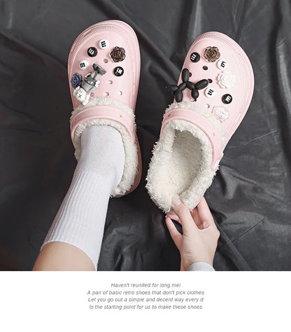 Cotton Fashion Clogs Slippers Women Hole Garden Shoes Water Shoes For Men Beach Sandals Soft Eva Bathroom Slides House Slides