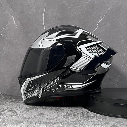 Full Face Motorcycle Helmet for Men and Women - Dual Lens Anti-Fog All Season Riding