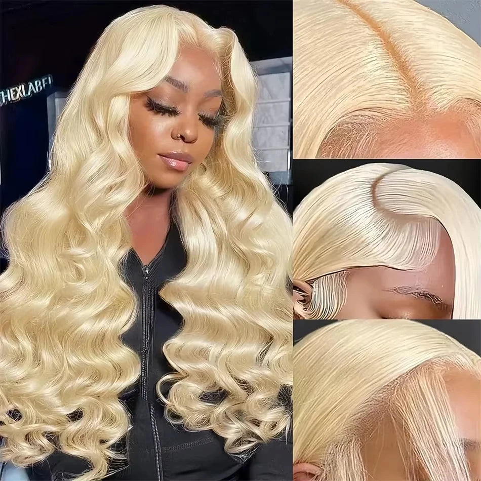 Blond 613 Human Hair Wig 210 Density 30 40Inch Body wave Human Hair Wig 613 Hd Lace Frontal Wig 13x6 Pre Plucked Brazilian Hair