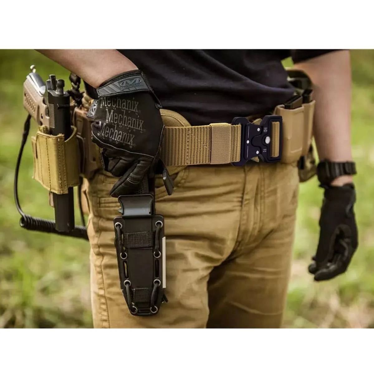 1 piece tactical belt for men; outdoor sports and leisure quick release buckle belt; hot sale