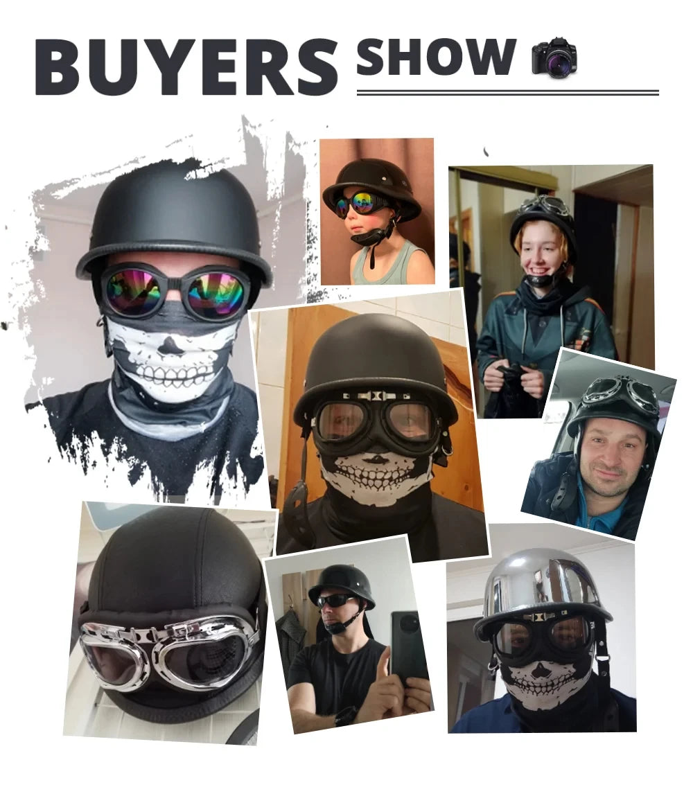 Motorcycle Helmet Fashion Capacete De Moto Retro Casco Moto German Vintage Moto Helmet DOT Certification Half Helmet Men Women
