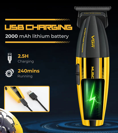 VGR Hair Trimmer Professional Hair Cutting Machine Electric Clippers Cordless Barber Haircut Rechargeable Trimmer for Men V-285