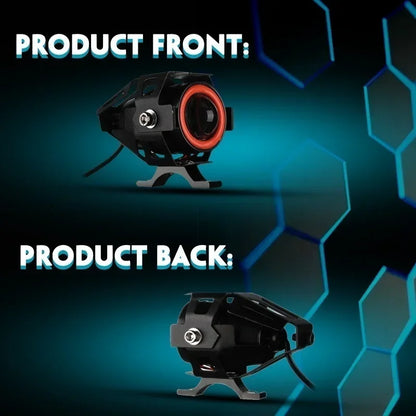 Super Bright Mini LED Motorcycle Headlight Work Light Angel Eye Headlamp Fog Spotlights Driving Lamp with ON/OFF Switch