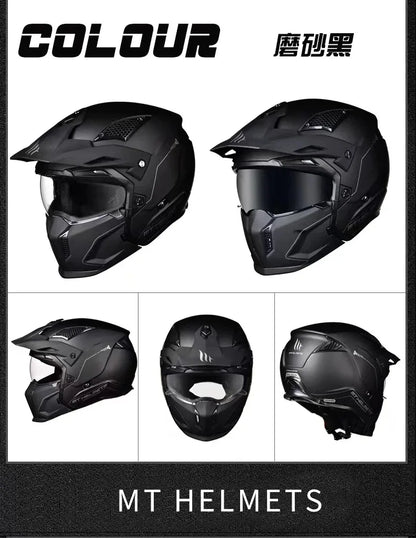 MT Street Fighter Motorcycle Helmet Detachable Combination Electroplated Gold Helmet ECE DOT Certification Full Face Casco Moto