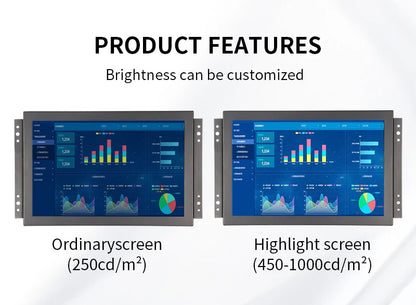 10.1 Inch 1920*1200 16:10 Metal Case Capacitive Touch Screen VESA Industrial Monitor With VGA HDMI BNC AV USB Port for CNC Kiosk