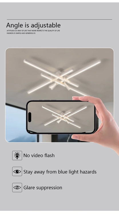 Modern Minimalist Living Room Ceiling Lights Bedroom Long Line lamps LED Chandelier Hall Bedroom Indoor Lighting Decoration