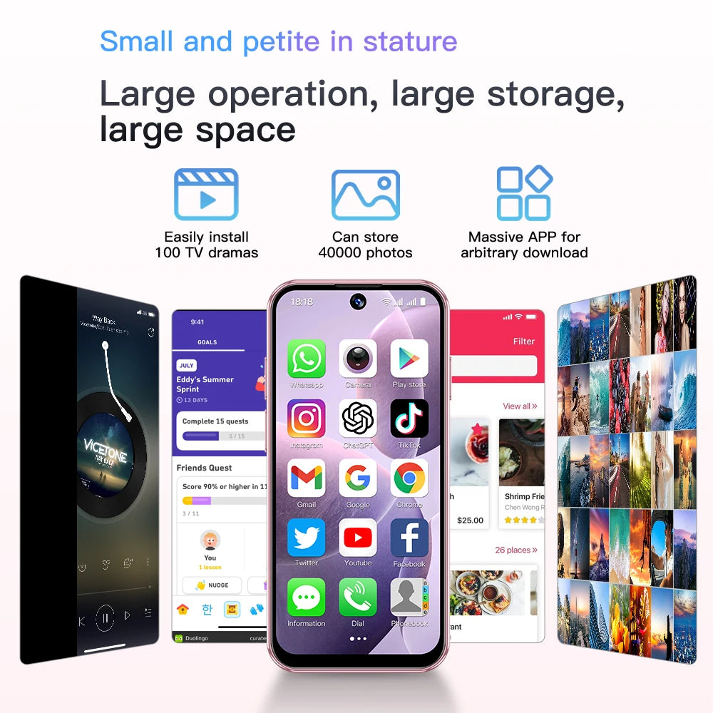 SOYES XS19 3.88" Mini Smartphone 2GB RAM 16GB ROM Android10.0 Face Recognition Unlock 3G Small Mobile Phone