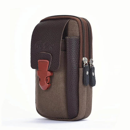 Casual Male Zipper Men Waist Bags Small Solid Color Card Holder 4 Inch Phone Packs Belt Fanny Purse 2023 New