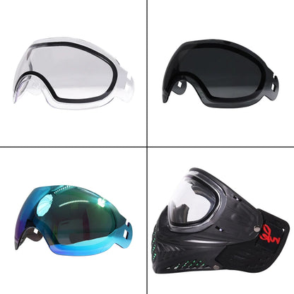 Spunky II Black Paintball Archery Mask Made of Soft PE and Hard Nylon with Thermal Anti-Fog Goggle
