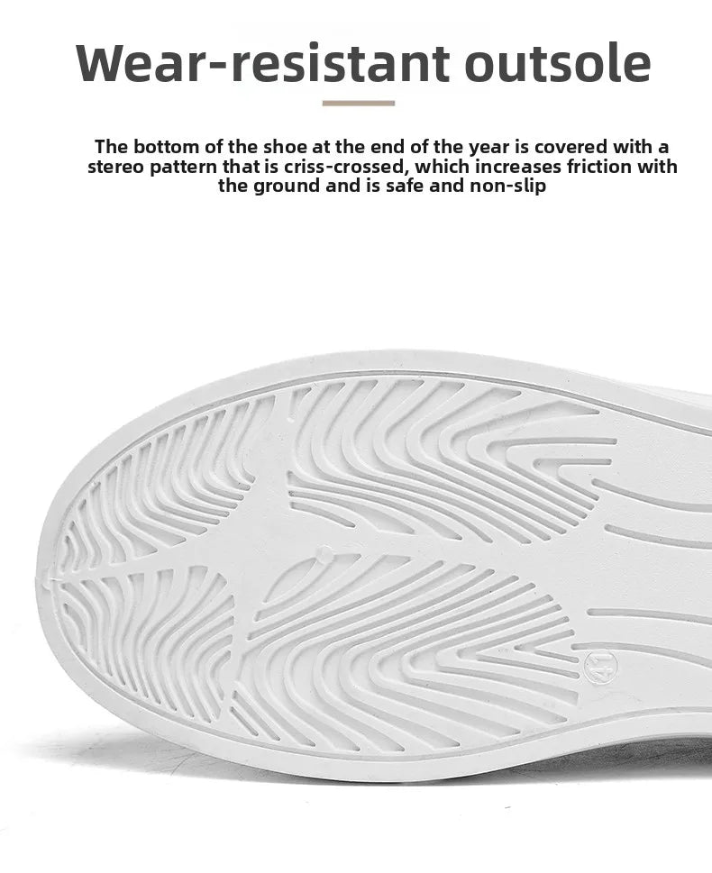 New Style White Sneakers for Men, Korean Version, Trendy Platform Shoes, Versatile for All Occasions, Sporty and Casual Shoes