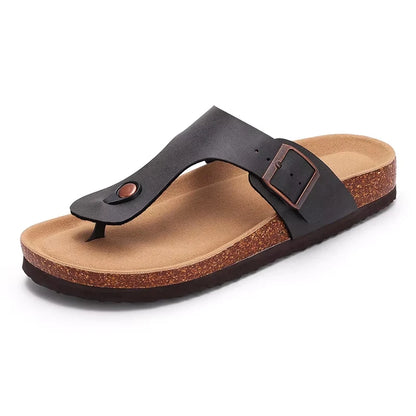 Crestar Women's Suede Clogs Lady Fashion Buckle Leather Mules Comfort Cork Footbed Potato Shoes with Arch Support Beach Sandal