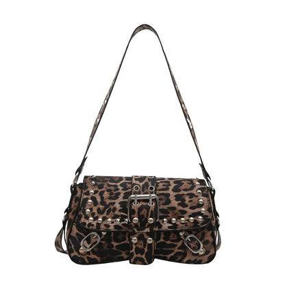 Shoulder Bag for Women Pink Underarm Bags PU Leather Crescent Bags with Rivet Small Y2k Purses Trendy Armpit Purse