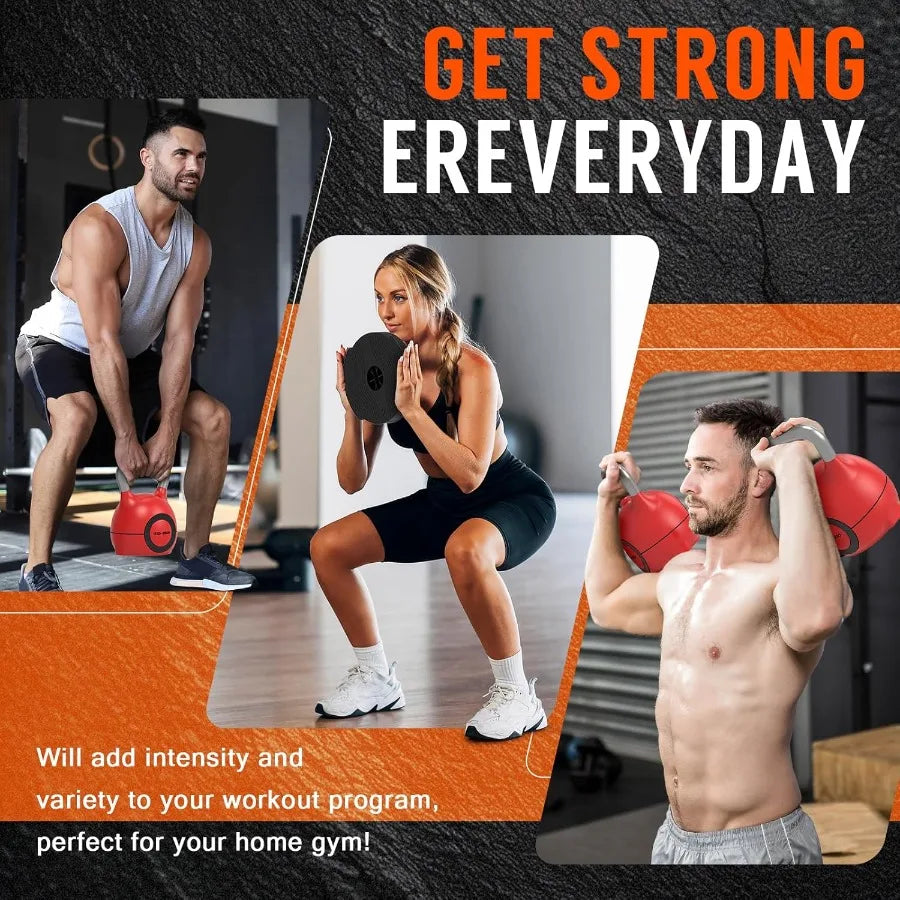 Adjustable Kettlebell Weight Set-Quickly Adjusts Weights Comfortable Grip Ergonomic Kettlebell Sets For Home Gym