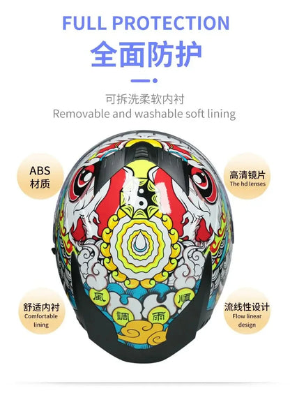 motorcycle helmet Casco Motorbike capacete Seasons Street Touring Motorcycle Helmet RED Black Adult Vespa DOT